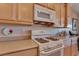 Close-up of stove featuring light wood cabinets, modern appliances, and countertops at 3841 Budenny Dr, Las Vegas, NV 89122