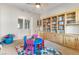 Inviting playroom with built-in shelves and space for to be creative at 6895 Kelp Ledge Ct, Las Vegas, NV 89131