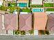 Birds-eye view of neighborhood showing the property location with a view of surrounding homes and landscaping at 9768 Fox Estate St, Las Vegas, NV 89141