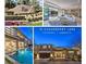 Real estate collage featuring a community sign, interior view, exterior elevation, and pool at 10 Sugarberry Ln, Las Vegas, NV 89135