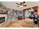 This room features a fireplace and custom decor at 1131 S Blagg Rd, Pahrump, NV 89048