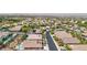Lovely aerial view of neighborhood homes featuring mature landscaping and private pools at 2197 Big Bar Dr, Henderson, NV 89052