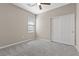 Bedroom featuring a ceiling fan and a double door closet at 2367 Ridgeline Wash St, Las Vegas, NV 89138