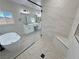 Bright bathroom featuring a walk-in shower, soaking tub, dual sink vanity and mountain views at 2900 W Jaybird St, Pahrump, NV 89048
