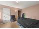 This bedroom features wood floors, closet, and neutral colored walls at 3774 Decade St, Las Vegas, NV 89121