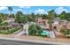 Aerial view featuring a fenced backyard pool and spa, enhancing this private backyard setting at 5239 Somerset Dr, Las Vegas, NV 89120