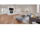 Spacious living room with a white brick fireplace and plenty of natural light at 5239 Somerset Dr, Las Vegas, NV 89120