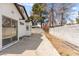 Large backyard featuring an expansive concrete patio and tall block wall, offering serene outdoor living at 7008 Brown Derby Circle Dr, Las Vegas, NV 89128