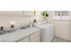 Bright laundry room featuring modern washer and dryer with ample storage space at 7008 Brown Derby Circle Dr, Las Vegas, NV 89128