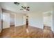 Spacious main bedroom with ceiling fan, closet, and ensuite bathroom at 10719 Tottenham Ave, Las Vegas, NV 89135