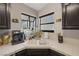 Close-up of the kitchen sink area with a view of the sink and window at 146 Cascade Dr, Henderson, NV 89074