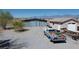 View of outbuildings showing a large shop and an additional storage unit or garage space at 1540 Labrador St, Pahrump, NV 89048