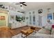 Inviting living room with hardwood floors and a built-in media center for entertainment at 1988 N Moapa Valley Blvd, Logandale, NV 89021