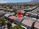 Aerial view with a locator pin marking the home's location in a residential neighborhood at 4216 Thunder Twice St, Las Vegas, NV 89129