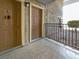 Condo entrance with a modern doorbell and nearby railing at 5286 River Glen Dr # 421, Las Vegas, NV 89103
