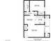 Condo floor plan layout highlighting kitchen, dining room, living room, balcony, bath, and bedroom at 5286 River Glen Dr # 421, Las Vegas, NV 89103