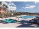 Sparkling pool and spa area with lounge chairs for relaxation and enjoyment at 6 Via Vasari # 105, Henderson, NV 89011