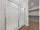 Modern shower featuring a glass enclosure and a convenient built-in niche at 8675 Principato St, Las Vegas, NV 89166