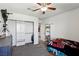 This bedroom has built-in storage and a closet, perfect for organization at 9625 W Meranto Ave, Las Vegas, NV 89178