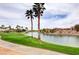 Picturesque view of the community golf course and pond at 1264 Olivia Pkwy, Henderson, NV 89011