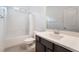 Bathroom with a shower-tub combo and modern vanity at 1273 Olivia Parkway Pkwy, Henderson, NV 89011