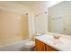 Bathroom featuring tub and shower combo and single sink at 1309 Misty View Ct, North Las Vegas, NV 89031