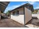 This backyard shed offers extra storage space with a small window for natural lighting at 2204 Monterey Ave, Las Vegas, NV 89104
