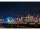 Vibrant Las Vegas skyline at night, featuring the Sphere, Hilton Grand Vacations, and more at 2747 Paradise Rd # 2606, Las Vegas, NV 89109