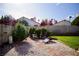Landscaped backyard featuring stone accents, a patio, and a green lawn, creating a serene outdoor retreat at 2905 Gentilly Ln, Las Vegas, NV 89108