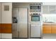 Modern kitchen featuring stainless steel appliances including a refrigerator, microwave, oven, and dishwasher at 3726 Las Vegas Blvd # 2504, Las Vegas, NV 89158