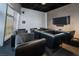 Modern lounge area with plush leather seating, a large-screen TV, and contemporary design at 3726 Las Vegas Blvd # 2504, Las Vegas, NV 89158