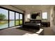 Main bedroom featuring sliding glass doors with a golf course view at 8 Rue Du Ville Way, Henderson, NV 89011