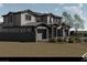 Two-story residence boasting a tile roof, stone accents, a three-car garage, and xeriscaping, offering a modern aesthetic at 8 Rue Du Ville Way, Henderson, NV 89011