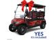 Red golf cart with black roof adorned with large red bow; 'YES! It's Included!' message on front at 8 Rue Du Ville Way, Henderson, NV 89011