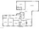 Detailed floor plan showcasing the layout of the home, including bedrooms, bathrooms, living spaces, and hallways at 1812 Ivanhoe Way, Las Vegas, NV 89102