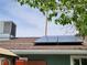View of the home's roof mounted solar panels and cooling unit at 1812 Ivanhoe Way, Las Vegas, NV 89102