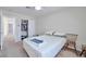 Comfortable bedroom with a ceiling fan, closet, and access to other areas of the home at 9614 Orchard Oasis Ct, Las Vegas, NV 89147