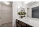 Bathroom shows a single sink with dark cabinets and a closet for ample storage at 11334 Colinward Ave, Las Vegas, NV 89135