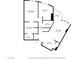 Layout showcasing primary bedroom, bath, balcony, living room, foyer and kitchen at 200 W Sahara Ave # 2404, Las Vegas, NV 89102