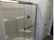 Clean bathroom shower with glass door at 3530 E Moffat Ave, Pahrump, NV 89061