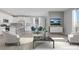 Inviting open-concept living area with modern decor, seamlessly connected to the kitchen at 6276 Desert Orchid Way, Las Vegas, NV 89141