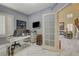Bright office featuring a modern desk, stylish decor, and abundant natural light at 7613 Hackensack Ct, Las Vegas, NV 89128