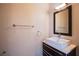Modern bathroom with a vessel sink, chrome fixtures, and neutral decor at 8925 W Flamingo Rd # 228, Las Vegas, NV 89147