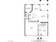 First floor plan featuring living room, kitchen, garage and front porch at 5742 Shadow Bend Dr, Las Vegas, NV 89135