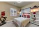 This bedroom features a hide-away bed and unique shelving at 2913 Grande Arch St, Henderson, NV 89044