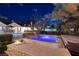 Outdoor hot tub offering a serene retreat, complemented by lush landscaping and relaxing ambiance at 3240 W Richmar Ave, Las Vegas, NV 89139