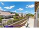 View of the backyard featuring a gazebo and mountain views in the background at 3268 Grayson Lake Ct, Las Vegas, NV 89129