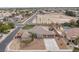 Aerial view of a single-Gathering home showing the pool, large lot, mature trees and 3-car garage at 5815 Pristine Falls Ave, Las Vegas, NV 89131