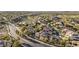 Aerial shot of a neighborhood showcasing large homes, green spaces, and well-maintained streets at 9 Greely Club Trl, Henderson, NV 89052