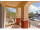 Balcony featuring colorful pillars and a view of the neighborhood at 8516 Montago Valley Ave, Las Vegas, NV 89117